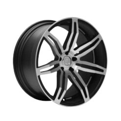 LENSO CONQUISTA II 20x9 ET25 5x112 MATT BLACK & SATIN FACE POLISH