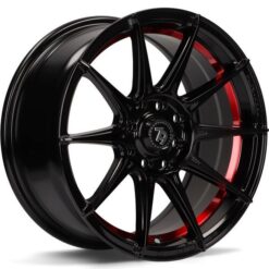 79Wheels SCF-F 15x7 8x100/114.3 ET35 GLOSS BLACK RED INSIDE LIP