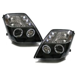 Faróis com Angel Eyes Citroën C2 Negro