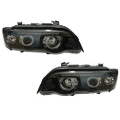 Faróis com Angel Eyes BMW X5 E53 Negro