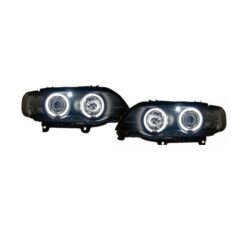 Faróis com Angel Eyes CCFL BMW X5 E53 Negro