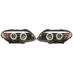 Faróis Xénon com Angel Eyes BMW X5 E53 Negro