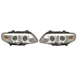 Faróis Xénon com Angel Eyes BMW X5 E53 Cromado