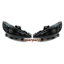 Faróis com Angel Eyes Peugeot 207 Negro