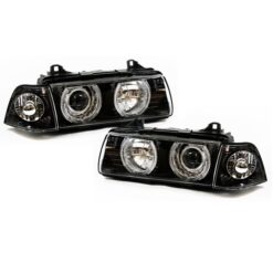 Faróis com Angel Eyes BMW Série 3 E36 Compact Negro