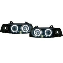 Faróis com Angel Eyes CCFL BMW Série 3 E36 Negro