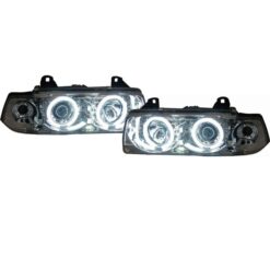 Faróis com Angel Eyes CCFL BMW Série 3 E36 Cromado
