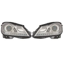 Faróis com Lightbar Mercedes Classe C W204 Cromado