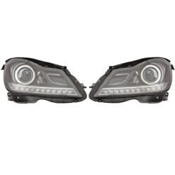 Faróis com Lightbar Mercedes Classe C W204 Negro