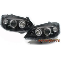 Faróis com Angel Eyes Opel Astra G Negro