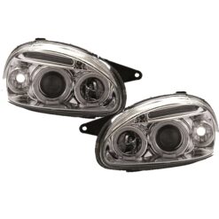 Faróis com Angel Eyes Opel Corsa B Cromado