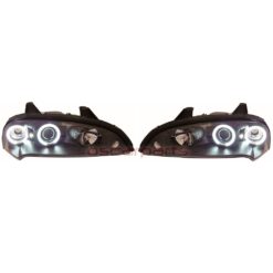 Faróis com Angel Eyes CCFL Opel Tigra A Negro