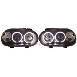 Faróis com Angel Eyes CCFL Volkswagen Golf 4 Negro