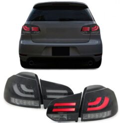 Farolins com Lightbar Volkswagen Golf 6 Negro