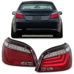 Farolins com Lightbar BMW Série 5 E60 Cristal/Vermelho