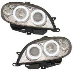 Faróis com Angel Eyes CCFL Citroën Saxo Cromado