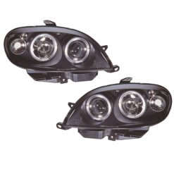 Faróis com Angel Eyes Citroën Saxo Negro