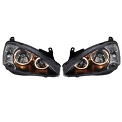 Faróis com Angel Eyes Opel Corsa C Negro