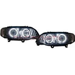 Faróis com Angel Eyes CCFL BMW X5 E53 Cromado