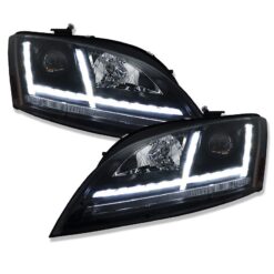 Faróis LED Audi TT 8J Preto Brilhante
