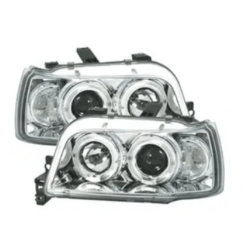Faróis com Angel Eyes Renault Clio 1 Cromado