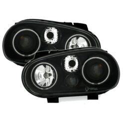 Faróis com Angel Eyes CCFL Volkswagen Golf 4 Negro