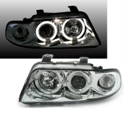 Faróis com Angel Eyes CCFL Audi A4 (B5) Cromado