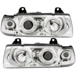 Faróis com Angel Eyes BMW Série 3 E36 CC Cromado