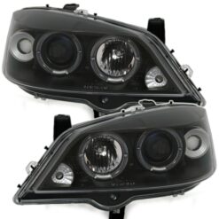 Faróis com Angel Eyes Opel Astra G Negro