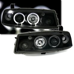 Faróis com Angel Eyes Opel Calibra Negro