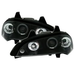 Faróis com Angel Eyes Opel Tigra A Negro