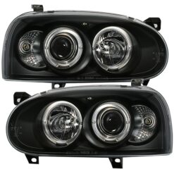 Faróis com Angel Eyes Volkswagen Golf 3 Negro