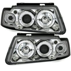 Faróis com Angel Eyes Volkswagen Passat 3B Cromado