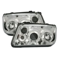 Faróis com Angel Eyes Volkswagen Bora Cromado