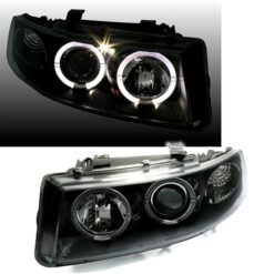 Faróis com Angel Eyes Seat Leon + Toledo 1M Negro