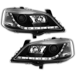 Faróis LED Diurno Opel Astra G Negro