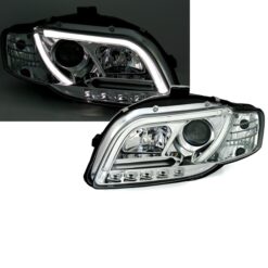 Faróis com Lightbar Audi A4 B7 Cromado