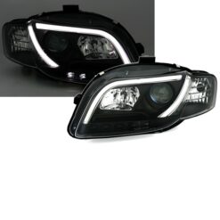 Faróis com Lightbar Audi A4 B7 Negro