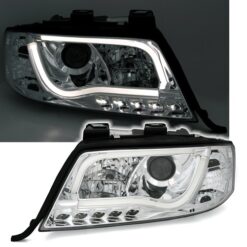 Faróis com Lightbar A6 C5 01-04 Cromado