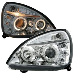 Faróis com Angel Eyes Renault Clio 2 Cromado