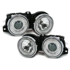 Faróis com Angel Eyes BMW Série 3 E30 Cromado
