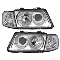 Faróis com Angel Eyes Audi A3 8L Cromado