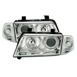 Faróis com Angel Eyes Audi A4 (B5) Cromado