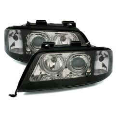 Faróis com Angel Eyes Audi A6 4B 97-99 Negro