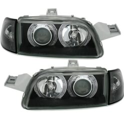 Faróis com Angel Eyes Fiat Punto Negro