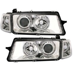 Faróis com Angel Eyes Opel Vectra A Cromado