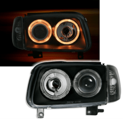 Faróis com Angel Eyes Volkswagen Polo 6N2 Negro