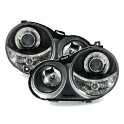 Faróis com Angel Eyes Volkswagen Polo 9N Negro