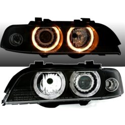 Faróis com Angel Eyes BMW Série 5 E39 Negro