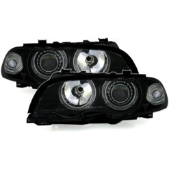 Faróis com Angel Eyes BMW Série 3 E46 Cabrio/Coupé 99-03 Negro